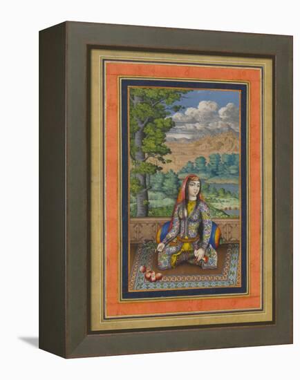 "Portrait of a Persian Lady", Folio from the Davis Album, c.1736-37-Persian School-Framed Premier Image Canvas