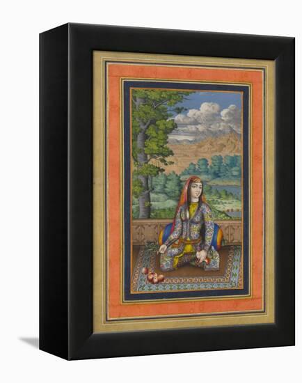 "Portrait of a Persian Lady", Folio from the Davis Album, c.1736-37-Persian School-Framed Premier Image Canvas