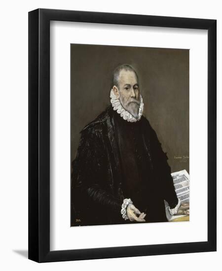 Portrait of a Physician, 1582-1585-El Greco-Framed Giclee Print