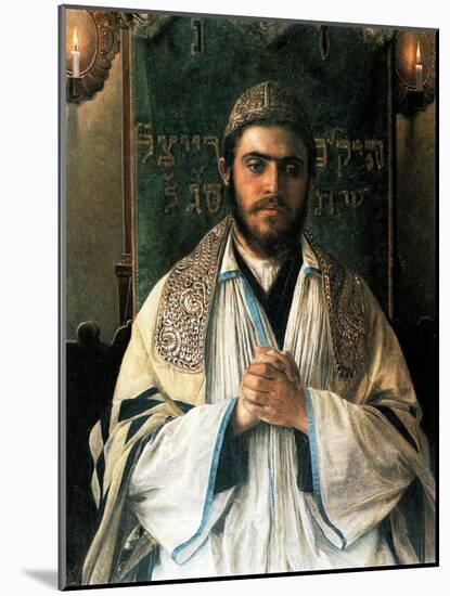 Portrait of a Pious Young Rabbi-Isidor Kaufmann-Mounted Art Print