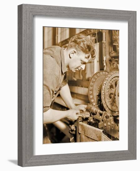 Portrait of a Powerhouse Mechanic, C.1924-Lewis Wickes Hine-Framed Photographic Print