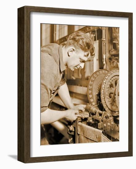 Portrait of a Powerhouse Mechanic, C.1924-Lewis Wickes Hine-Framed Photographic Print