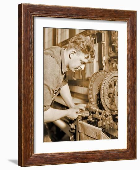 Portrait of a Powerhouse Mechanic, C.1924-Lewis Wickes Hine-Framed Photographic Print