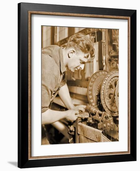 Portrait of a Powerhouse Mechanic, C.1924-Lewis Wickes Hine-Framed Photographic Print