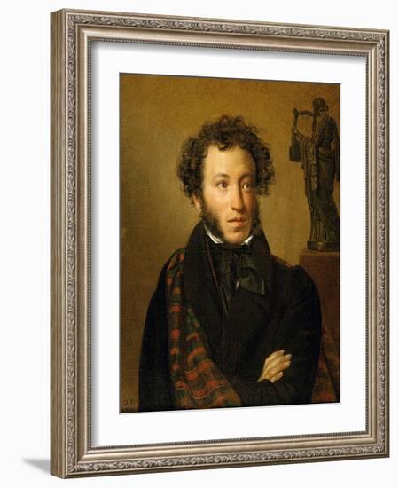 Portrait of A. S. Pushkin-Orest Adamovich Kiprensky-Framed Giclee Print