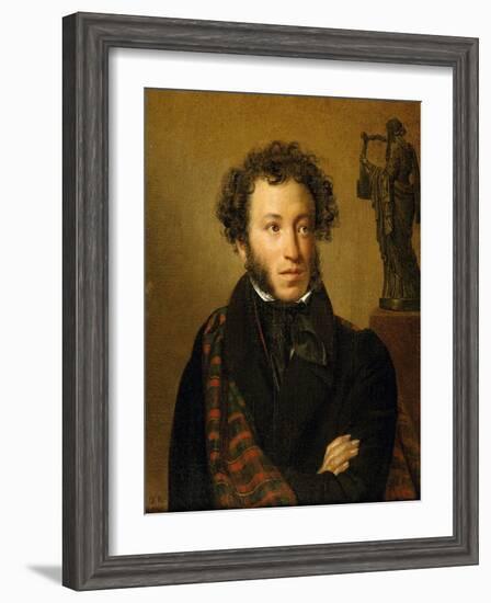 Portrait of A. S. Pushkin-Orest Adamovich Kiprensky-Framed Giclee Print