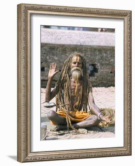 Portrait of a Sadhu, Hindu Holy Man, Pashupatinath Temple, Kathmandu, Nepal-Tony Waltham-Framed Photographic Print