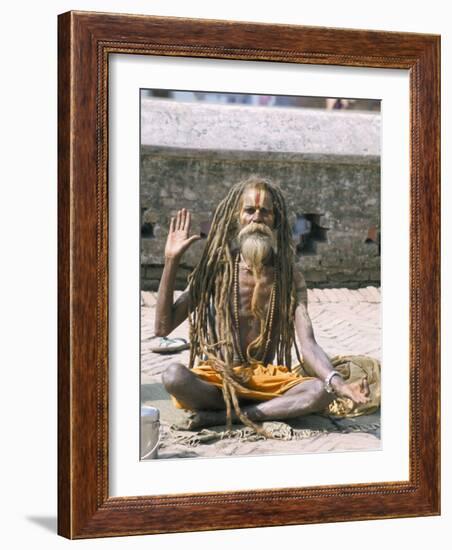 Portrait of a Sadhu, Hindu Holy Man, Pashupatinath Temple, Kathmandu, Nepal-Tony Waltham-Framed Photographic Print