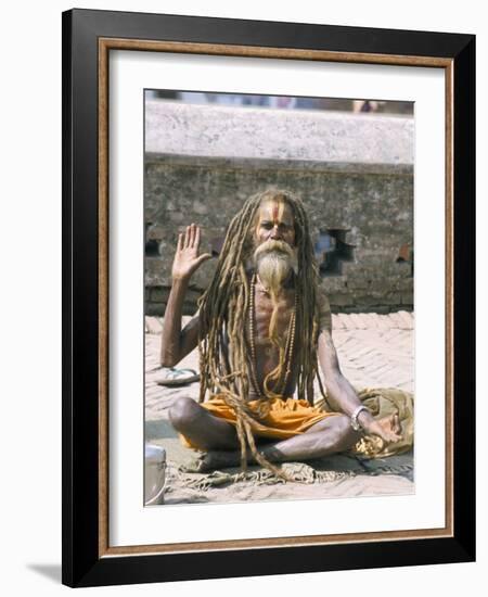 Portrait of a Sadhu, Hindu Holy Man, Pashupatinath Temple, Kathmandu, Nepal-Tony Waltham-Framed Photographic Print