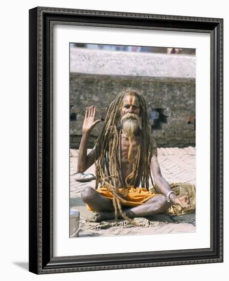 Portrait of a Sadhu, Hindu Holy Man, Pashupatinath Temple, Kathmandu, Nepal-Tony Waltham-Framed Photographic Print