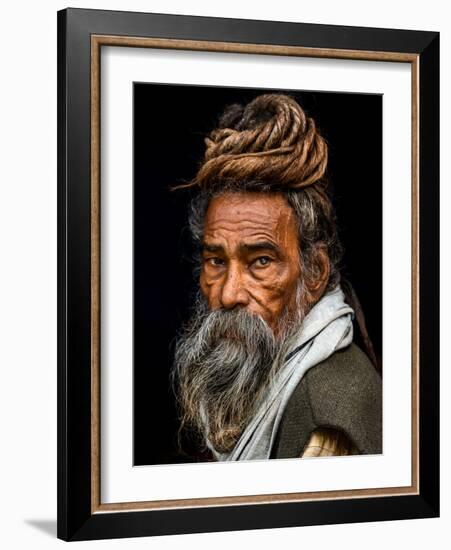 Portrait of a Sadhu...-Rakesh J.V-Framed Photographic Print