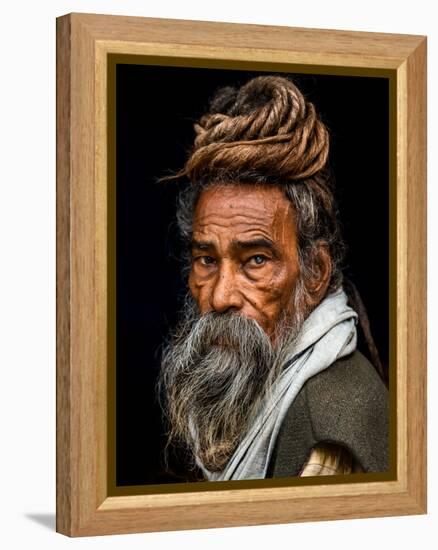 Portrait of a Sadhu...-Rakesh J.V-Framed Premier Image Canvas