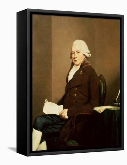 Portrait of a Seated Gentleman, possibly William Hunter-Johann Zoffany-Framed Premier Image Canvas