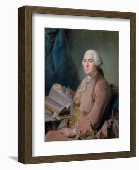 Portrait of a Seated Gentleman with a Book-Maurice Quentin de La Tour-Framed Giclee Print