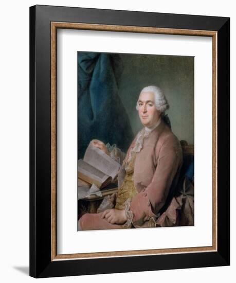 Portrait of a Seated Gentleman with a Book-Maurice Quentin de La Tour-Framed Giclee Print