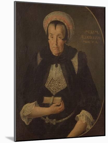 Portrait of a Seventy-One-Year-Old Woman, 1745 (Oil on Canvas)-German School-Mounted Giclee Print