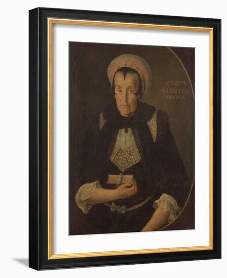 Portrait of a Seventy-One-Year-Old Woman, 1745 (Oil on Canvas)-German School-Framed Giclee Print