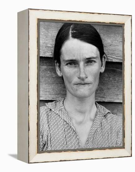 Portrait of a Solemn Annie Mae Gudger, Sharecropper's Wife, in Hale County-Walker Evans-Framed Premier Image Canvas