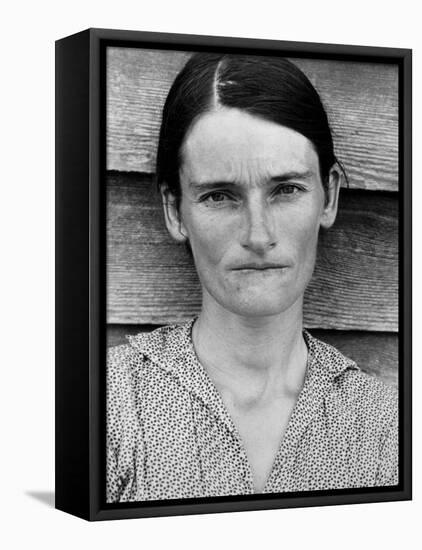 Portrait of a Solemn Annie Mae Gudger, Sharecropper's Wife, in Hale County-Walker Evans-Framed Premier Image Canvas