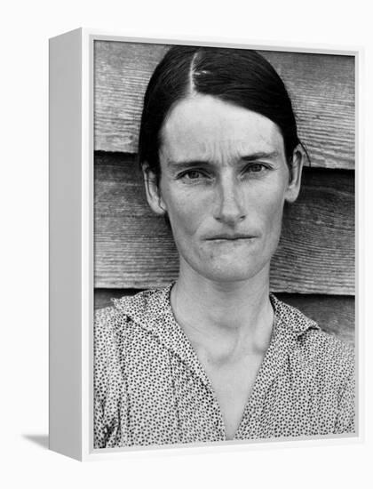 Portrait of a Solemn Annie Mae Gudger, Sharecropper's Wife, in Hale County-Walker Evans-Framed Premier Image Canvas