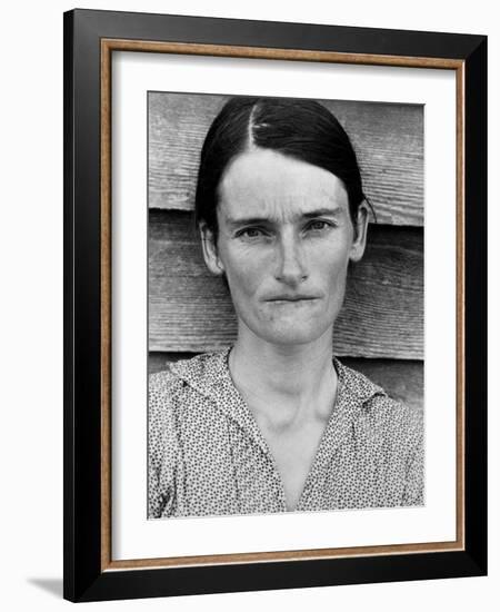 Portrait of a Solemn Annie Mae Gudger, Sharecropper's Wife, in Hale County-Walker Evans-Framed Photographic Print