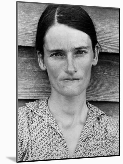 Portrait of a Solemn Annie Mae Gudger, Sharecropper's Wife, in Hale County-Walker Evans-Mounted Photographic Print