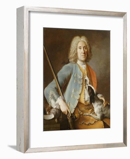 Portrait of a Sportsman Holding a Gun with a Hound-Jean-Baptiste Oudry-Framed Giclee Print