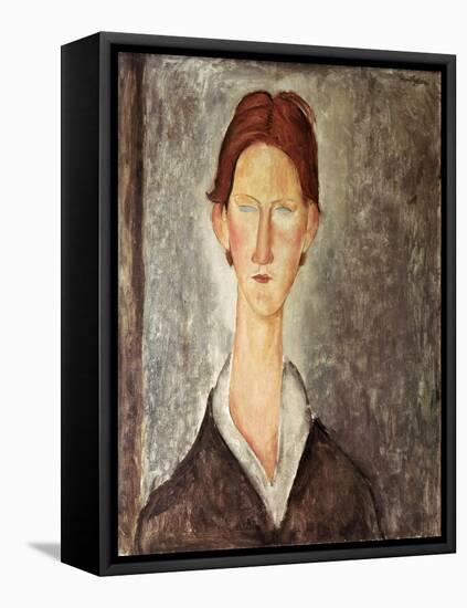 Portrait of a Student, c.1918-19-Amedeo Modigliani-Framed Premier Image Canvas