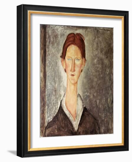 Portrait of a Student, c.1918-19-Amedeo Modigliani-Framed Giclee Print