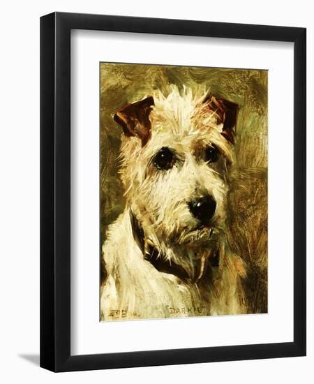 Portrait of a Terrier: Darkie, 1903-John Emms-Framed Giclee Print