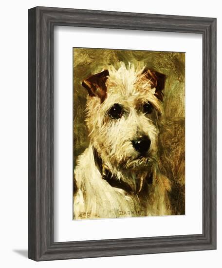 Portrait of a Terrier: Darkie, 1903-John Emms-Framed Giclee Print