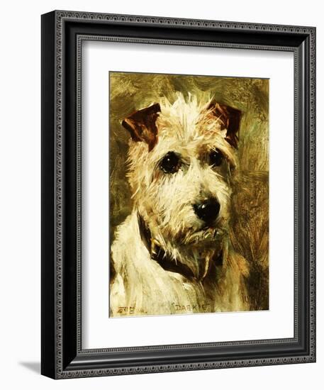 Portrait of a Terrier: Darkie, 1903-John Emms-Framed Giclee Print