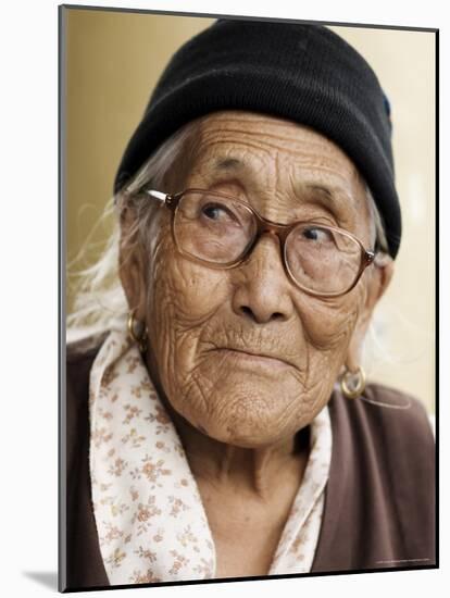 Portrait of a Tibetan Woman, Mcleod Ganj, Dharamsala, Himachal Pradesh State, India-Jochen Schlenker-Mounted Photographic Print