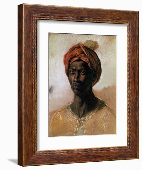 Portrait of a Turk in a Turban, circa 1826-Eugene Delacroix-Framed Giclee Print