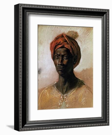 Portrait of a Turk in a Turban, circa 1826-Eugene Delacroix-Framed Giclee Print