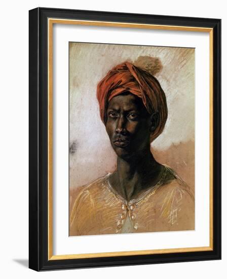 Portrait of a Turk in a Turban, circa 1826-Eugene Delacroix-Framed Giclee Print