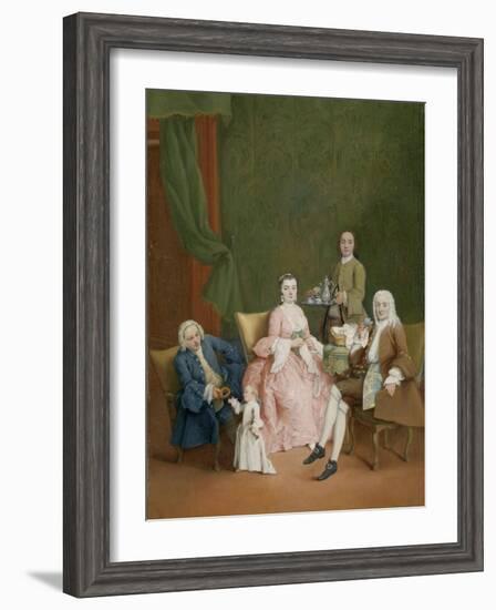 Portrait of a Venetian Family with a Manservant Serving Coffee-Pietro Longhi-Framed Art Print