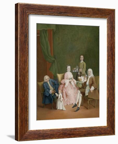 Portrait of a Venetian Family with a Manservant Serving Coffee-Pietro Longhi-Framed Art Print