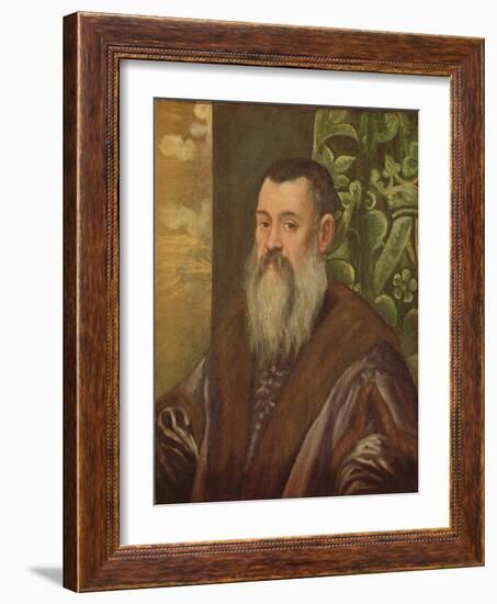 Portrait of a Venetian Senator (Oil on Canvas)-Jacopo Robusti Tintoretto-Framed Giclee Print