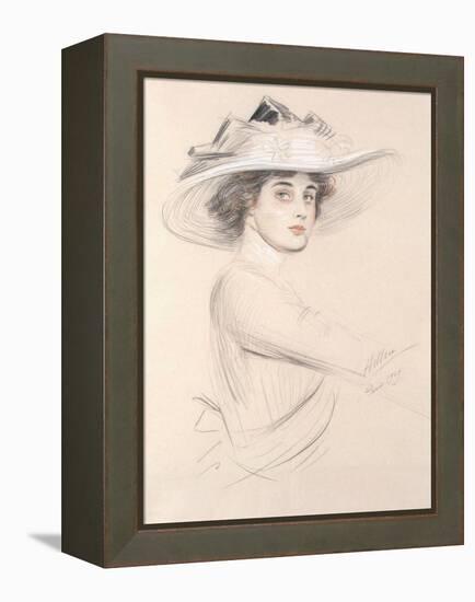 Portrait of a Woman, 1909-Paul Cesar Helleu-Framed Premier Image Canvas