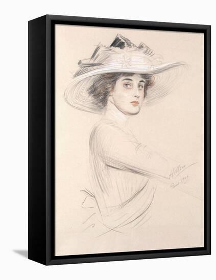 Portrait of a Woman, 1909-Paul Cesar Helleu-Framed Premier Image Canvas