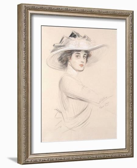 Portrait of a Woman, 1909-Paul Cesar Helleu-Framed Giclee Print