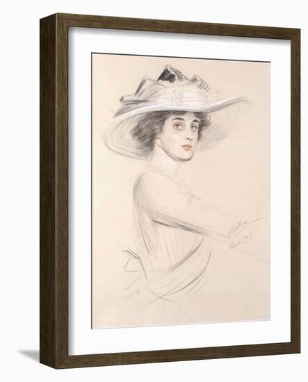 Portrait of a Woman, 1909-Paul Cesar Helleu-Framed Giclee Print