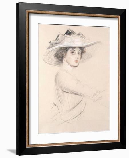 Portrait of a Woman, 1909-Paul Cesar Helleu-Framed Giclee Print