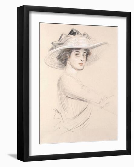 Portrait of a Woman, 1909-Paul Cesar Helleu-Framed Giclee Print