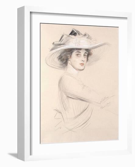 Portrait of a Woman, 1909-Paul Cesar Helleu-Framed Giclee Print