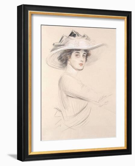 Portrait of a Woman, 1909-Paul Cesar Helleu-Framed Giclee Print