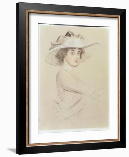 Portrait of a Woman, 1909-Paul Cesar Helleu-Framed Giclee Print