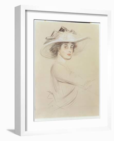 Portrait of a Woman, 1909-Paul Cesar Helleu-Framed Giclee Print