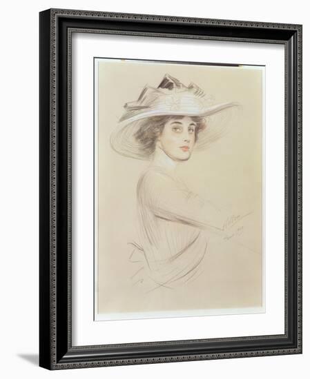 Portrait of a Woman, 1909-Paul Cesar Helleu-Framed Giclee Print